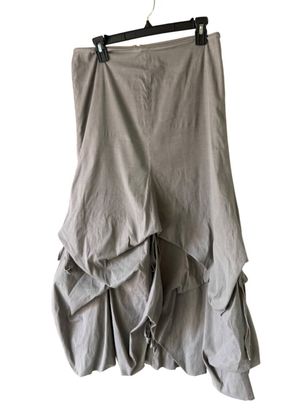 Polli Says Womens Stretch Asymmetrical Hem Poplin Balloon Skirt Size 8 Gray Boho